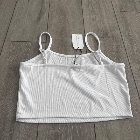 NWT BETTER TOGETHER WHITE CAMI CROPPED - Picture 4 of 4